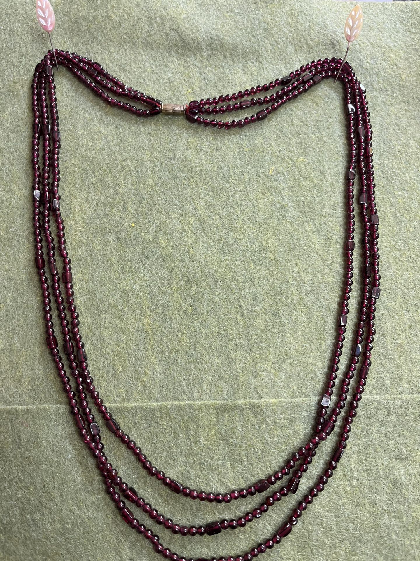 Garnet 3 Strand Necklace