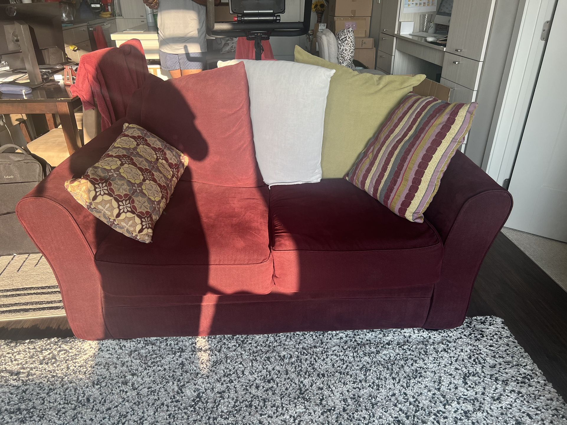 Eggplant loveseat sale