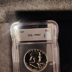 1957 Half Silver Dollar Graded