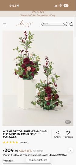 2 Set ALTAR DECOR FREE-STANDING FLOWERS