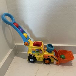 VTech Pop-a-Balls Push and Pop Bulldozer, Yellow
