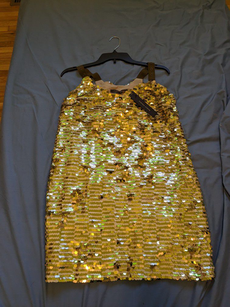 Cynthia Steffe Gold Sequin Mini Dress