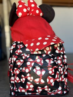 Minnie Mouse Polka Dots Backpack, Walker & Hat 