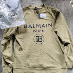BALMAIN PARIS GREEN SWEATSHIRT