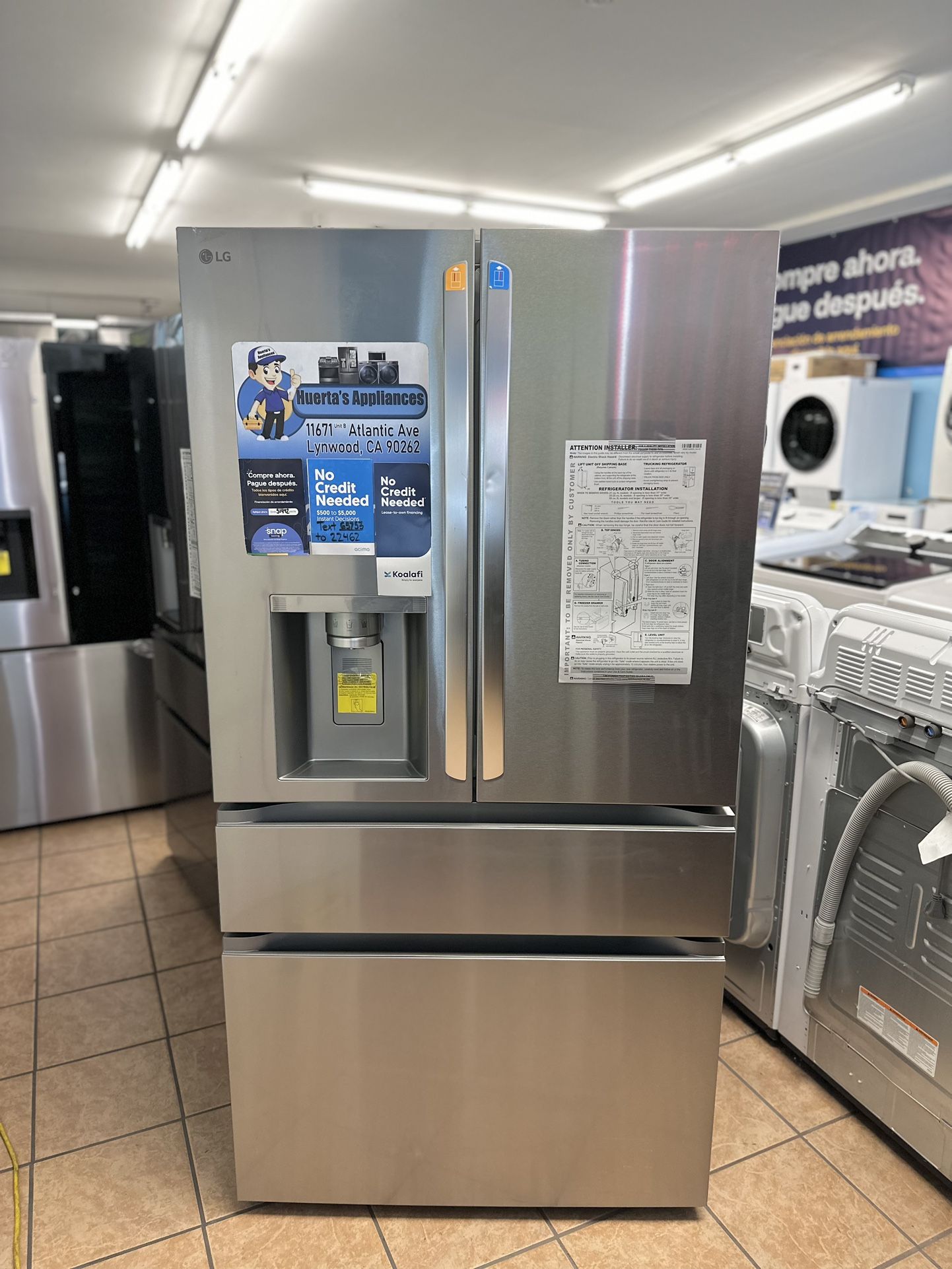 LG 26 Cu Ft 4 Door French Door Refrigerator Stainless Steel