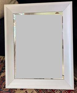 White frame mirror
