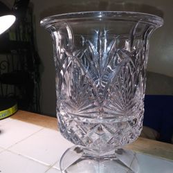 Crystal Vase. 9" beautifully etched