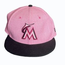 New Era Miami Marlins Mothers Day Hat Pink /black size 7 1/2 NWOT