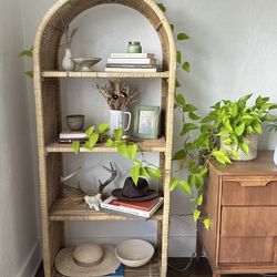 Arched Rattan / Wicker Shelves