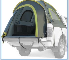 JOYTUTUS Pickup Truck Tent 2.0, Waterproof PU2000mm Double Layer for 2 Person, Portable Truck Bed Tent with Rainfly, 5.5'-5.8' Camping Preferred - Gre