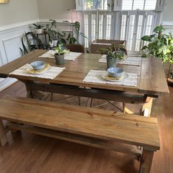 Farmhouse Kitchen Table And Bench