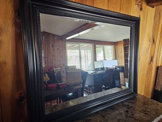 Large Brown Beveled Mirror