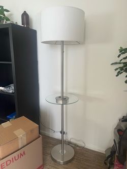 Floor Lamp with Glass drink Table and USB Plug