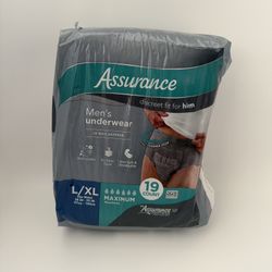 NEW Sealed – Assurance Men’s Incontinence Underwear L/XL 19ct (2 Packs)