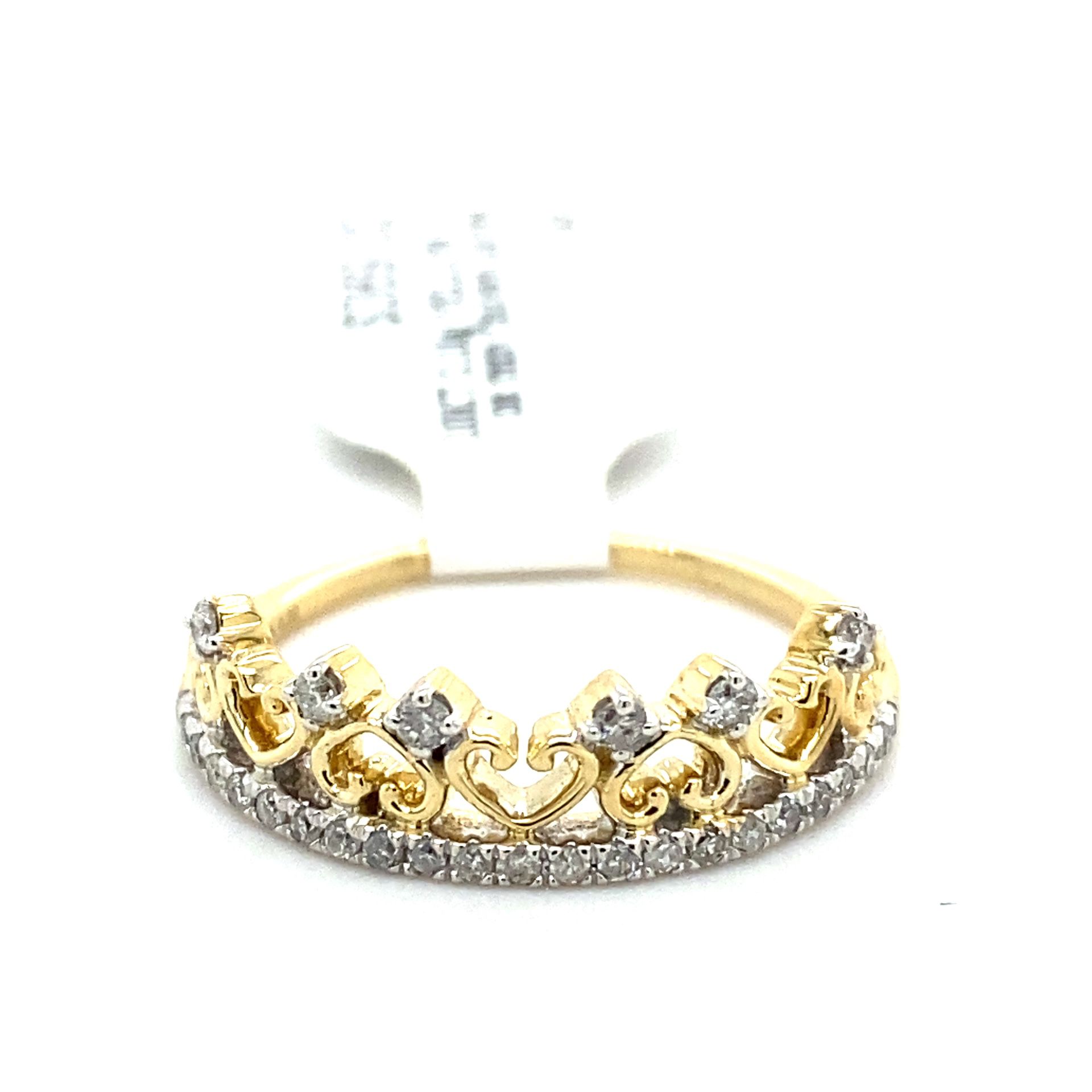 10k Gold Diamond Ring Princess Crown .22ctw Size 7 140290 20