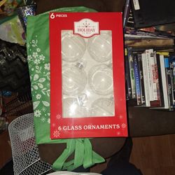 6 Glass Ornaments