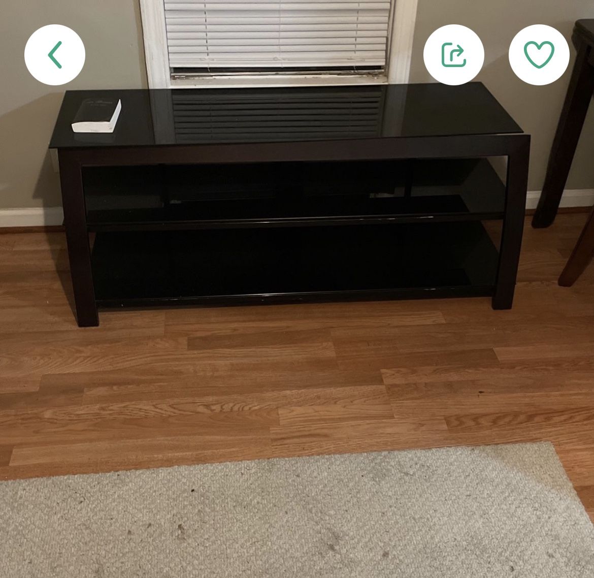 Entertainment  Center With Glass Shelving 