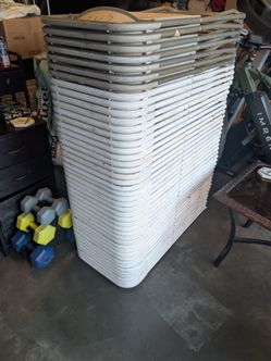 White and Brown folding chairs. $6.50.