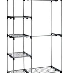Closest Organizer With A Side To Hang Clothes! Color Black 