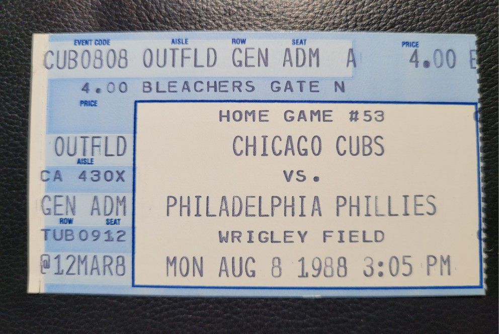 Chicago Cubs 1st Night Game Ticket Stubs