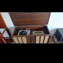 Midcentury Console Radio And Record Player