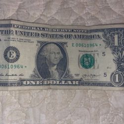 One Dollar Bill With Star ⭐️ 