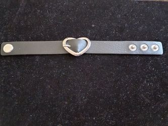 Faux Leather heart buckle bracelet