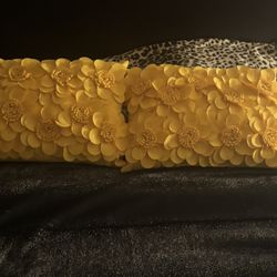 2 Pc Yellow Pillow Set
