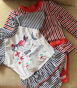 4th Of July Holiday 12 To 18 Months Baby Girl Bathing Suits And Onesie Dresses And Tops