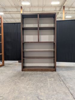 Tall Dark Wood Multi-Shelf Bookcase