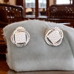 David Yurman Pave Diamond Infinity Earrings