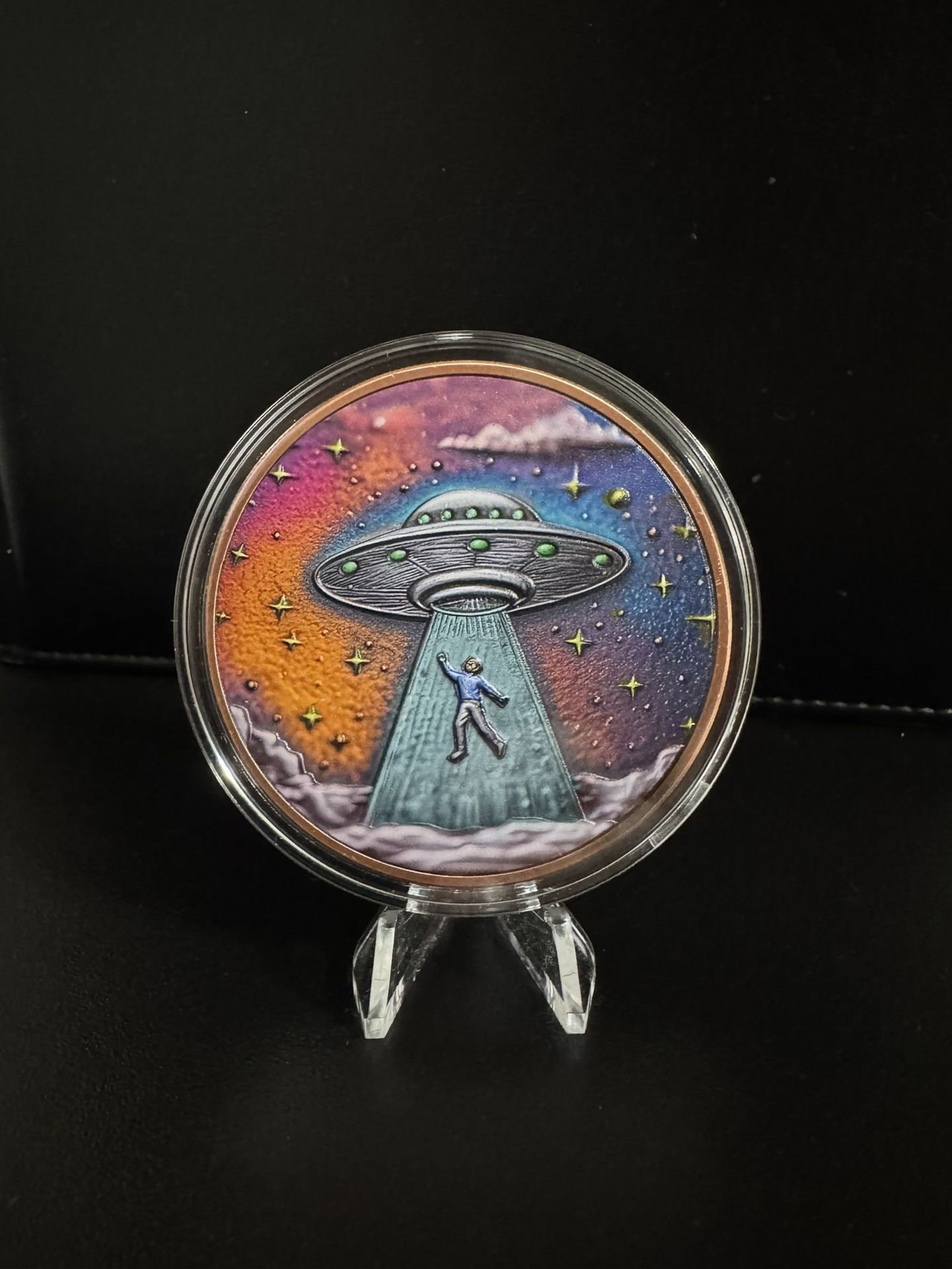 5 oz Copper "Beam me up" - Alien - Colorized Round in Capsule