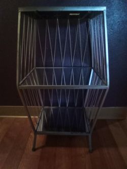 Silver Night Stand With Mirror