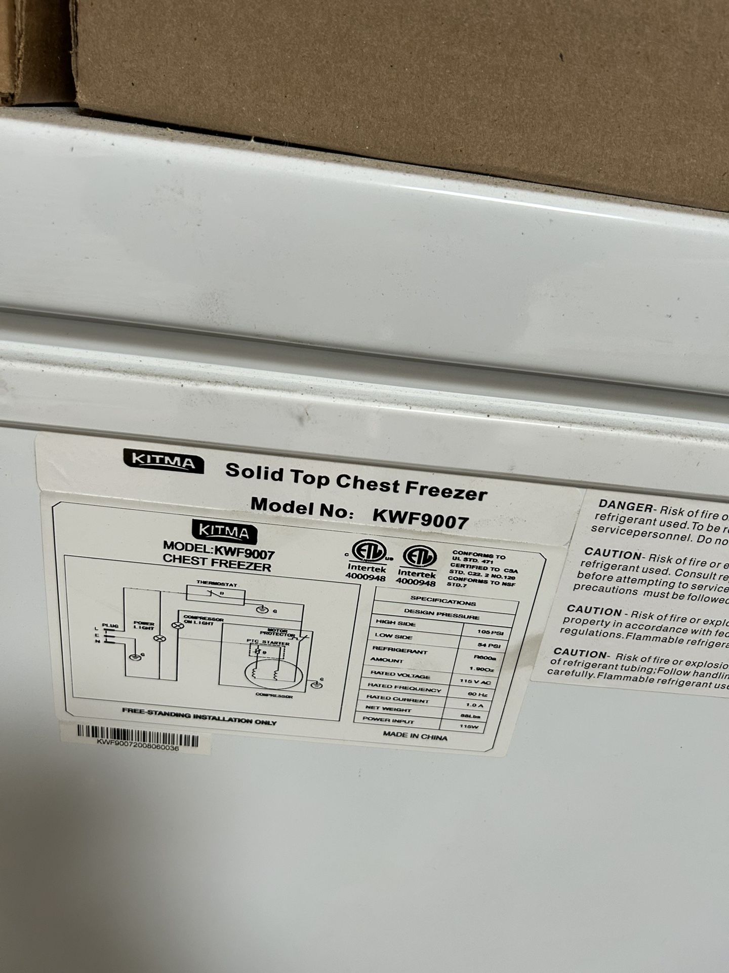 KITMA COMMERCIAL TOP CHEST FREEZER