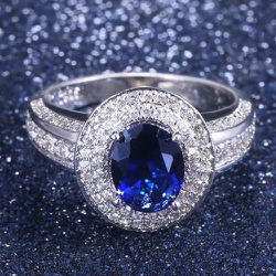 "Dainty Royal Blue Beautiful Zircon Rings for Women, VP1731
 