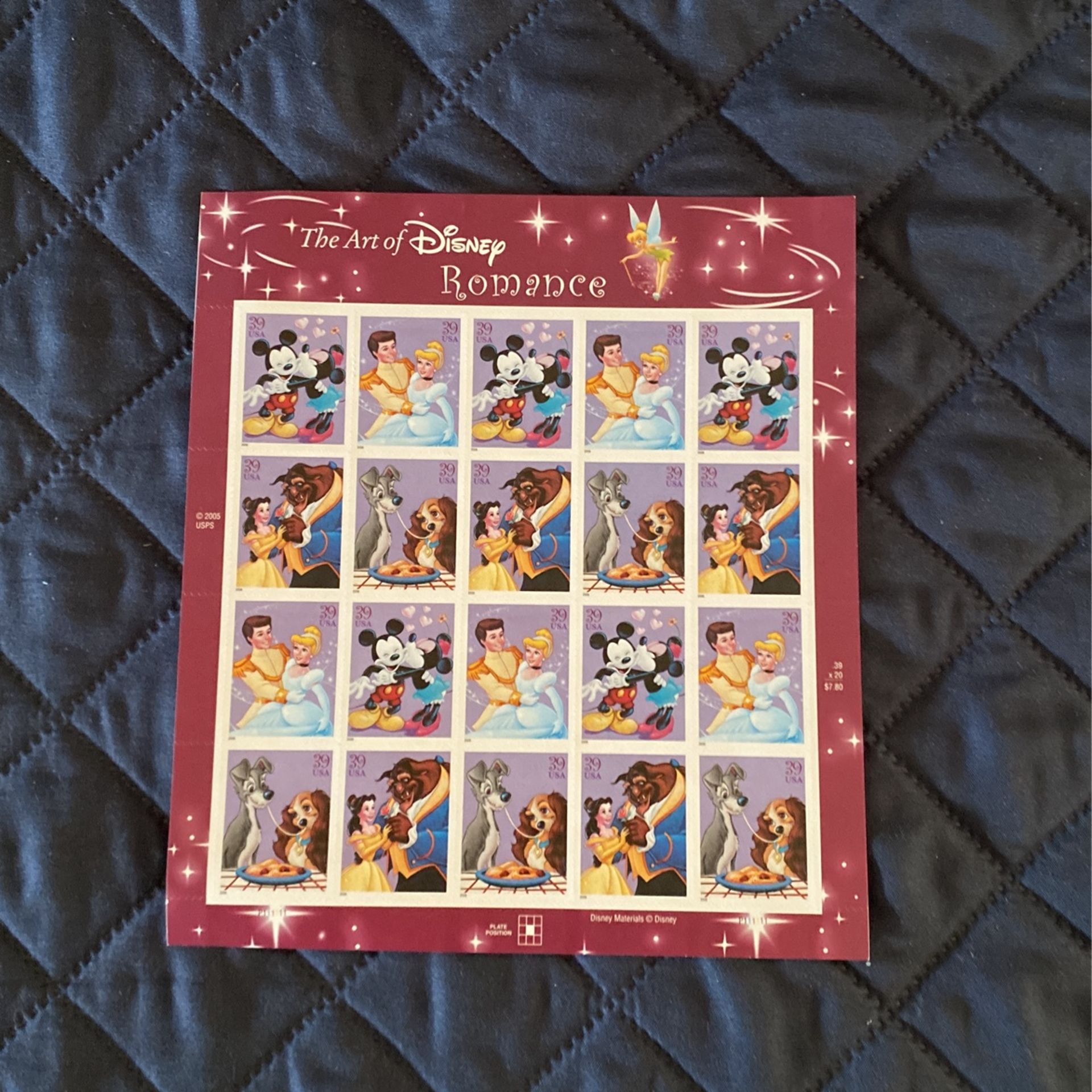 The Art Of Disney Romance USPS Stamps
