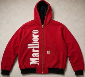 Marlboro x Carhartt Red Zip-Up Hoodie Jacket