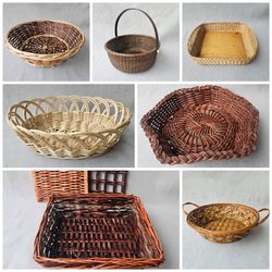 7 Wicker Baskets Available – Vintage Decorative Storage & Display Baskets