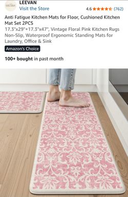 NEW Pink Anti Fatigue Kitchen Mats