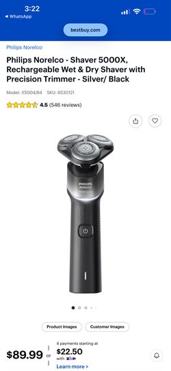 BRAND NEW - Philips Norelco shaver 5000X - rechargeable wet and dry shaver with precision trimmer - silver / black