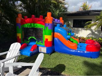 Mini Lego Block Bounce house with Splash pad for sale