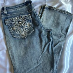 Y2k Paisley Sky Embellished Jeans Women's Light Wash Bootcut