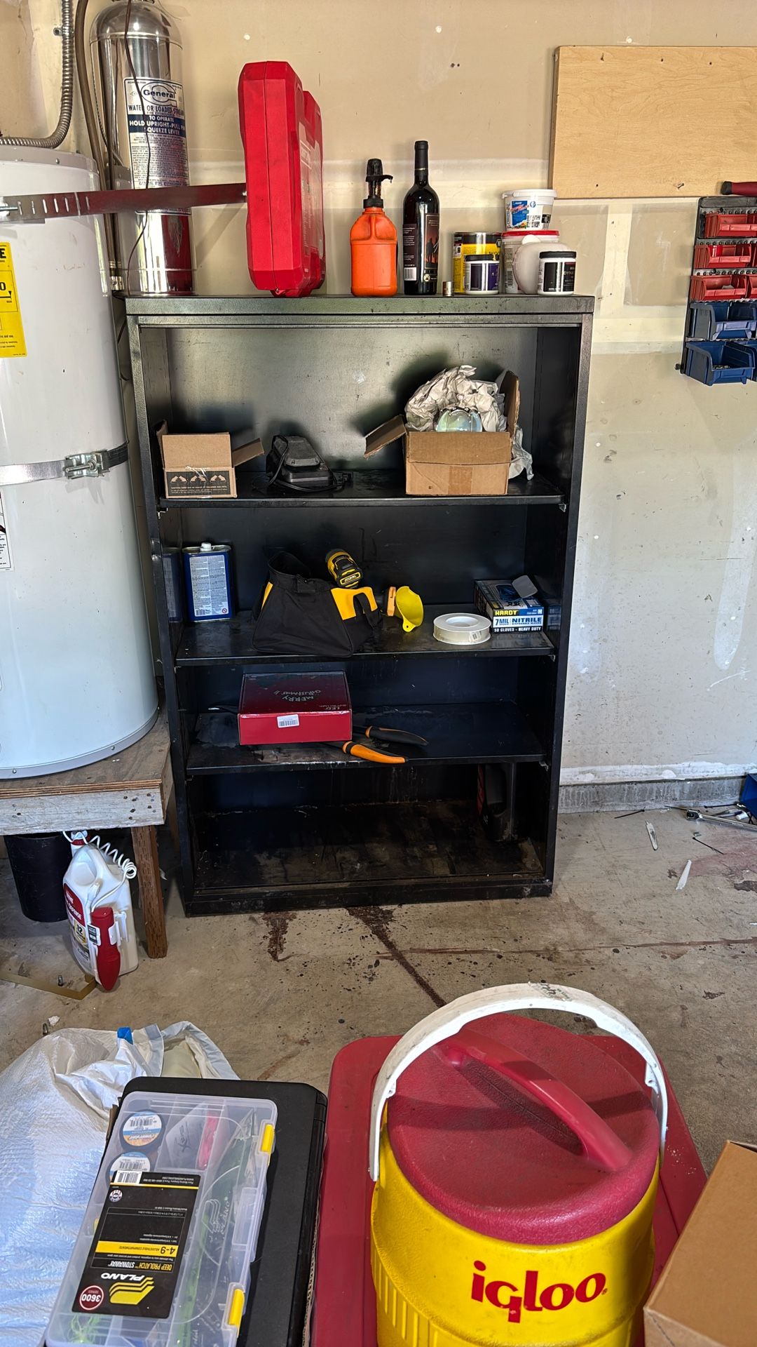 Black Metal Shelf, Good For The Garage