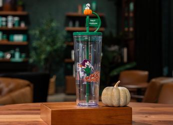 Snoopy clear tumbler with straw topper
