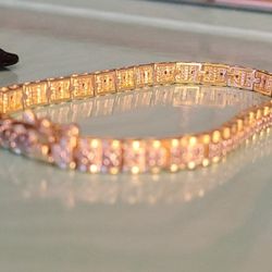 White Gold Plated Tennis Bracelet 