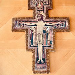 San Damiano Franciscan Catholic Icon Wood Crucifix