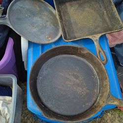 Set Of 3 VINTAGE Cast Iron Pans(all Included)