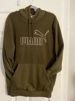Puma Fleece Pullover Hoodie Olive Green