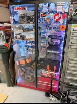 Clear storage  Peg board with led lights