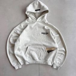 🔥 FEAR OF GOD ESSENTIALS HOODIE – LIGHT OAT – SIZE LARGE (NEW)